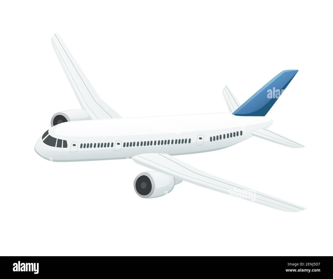 White passenger airplane vector illustration on white background Stock ...