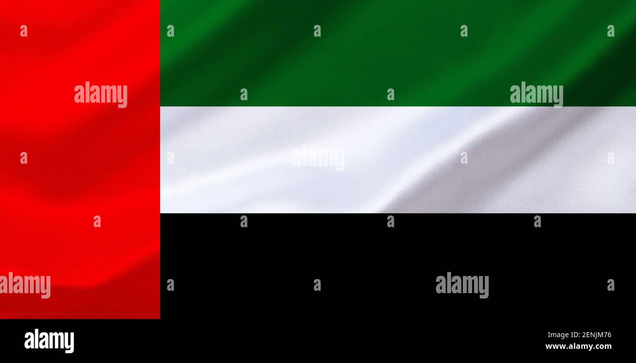 Die Flagge von der Vereinigten Arabischen Republik, VAE,n 1958 - 1961, Loser Zusammenschluss von Ägypten, Syrien und Jemen, Stock Photo