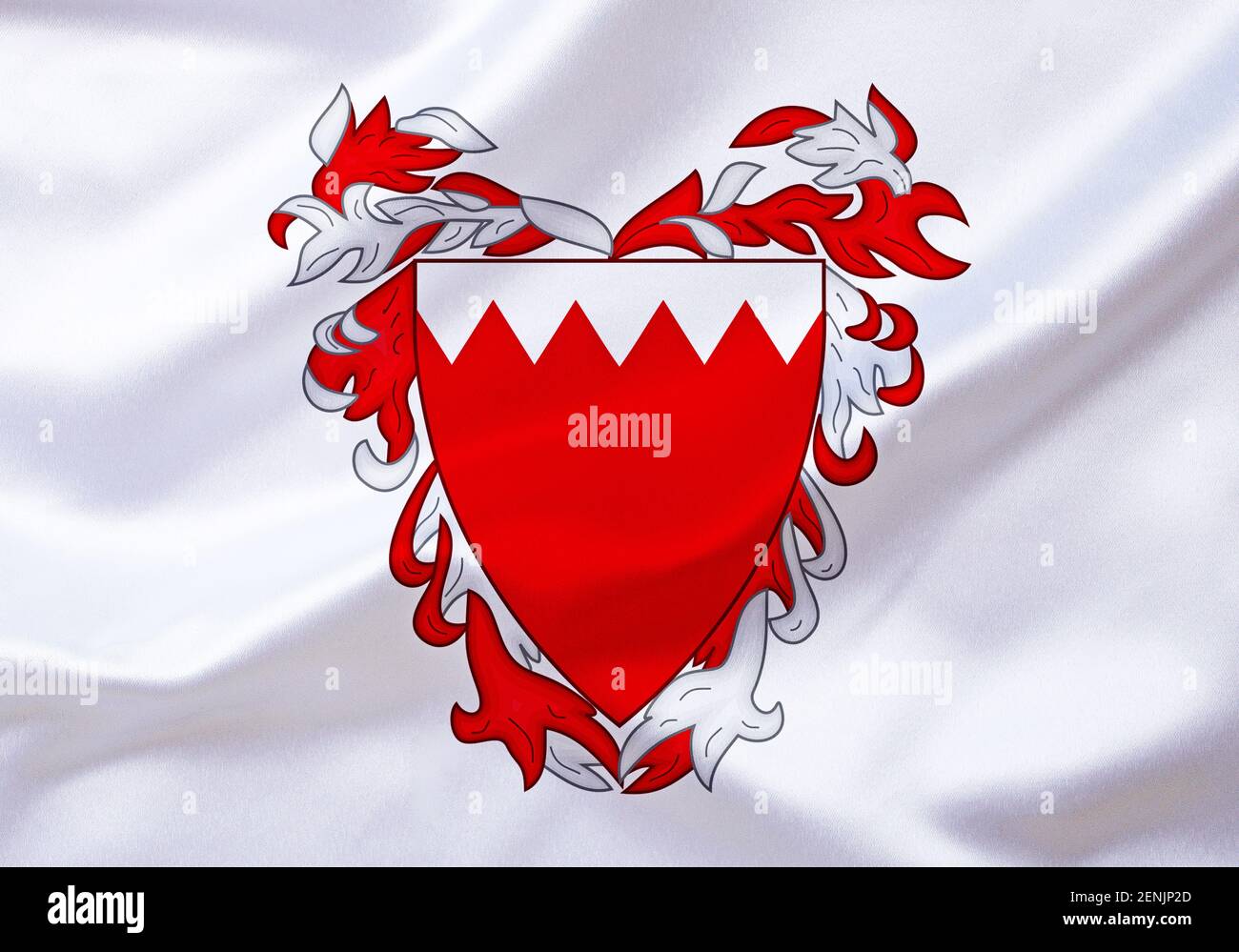 Das Wappen von Bahrain, Land im Mittleren Osten, Stock Photo