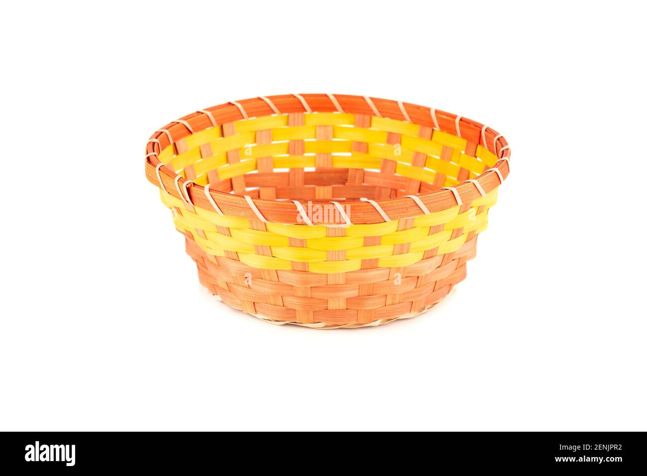The empty wicker basket isolated on white background Stock Photo - Alamy