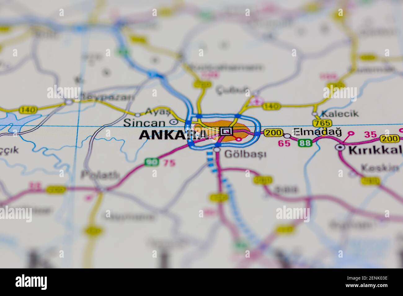 https www alamy com ankara shown on a road map or a geography map image409163426 html
