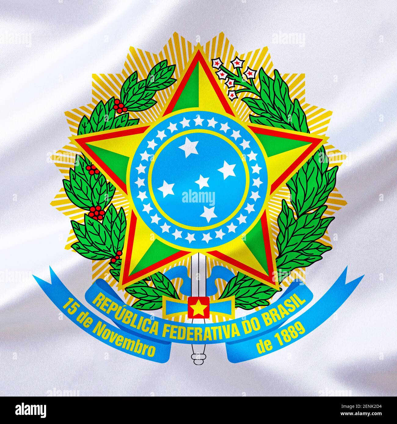 Das Wappen von Brasilien, Land in Südamerika, Stock Photo