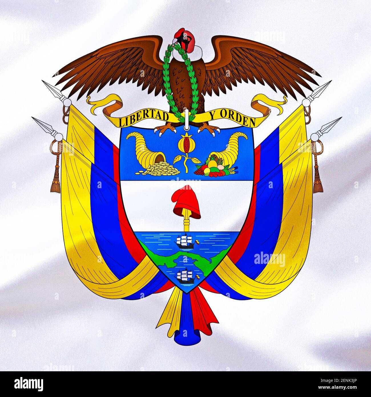 Das Wappen von Kolumbien, Südamerika, Stock Photo