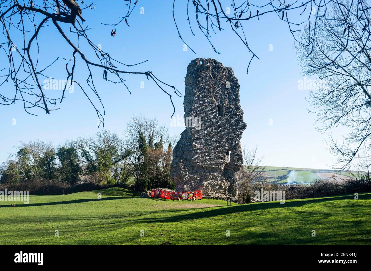 Bramber West Sussex England UK Remains of the Norman built Bramber