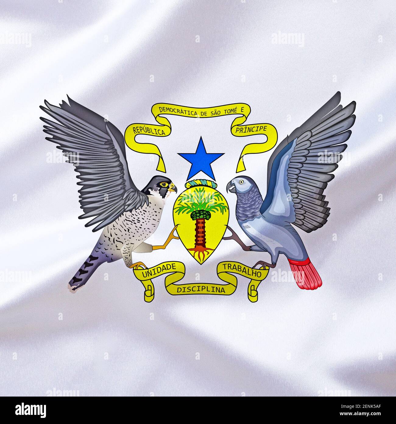 Das Wappen von Sao Tome und Principe, Inseln, Zentralafrika, Westafrika, Stock Photo