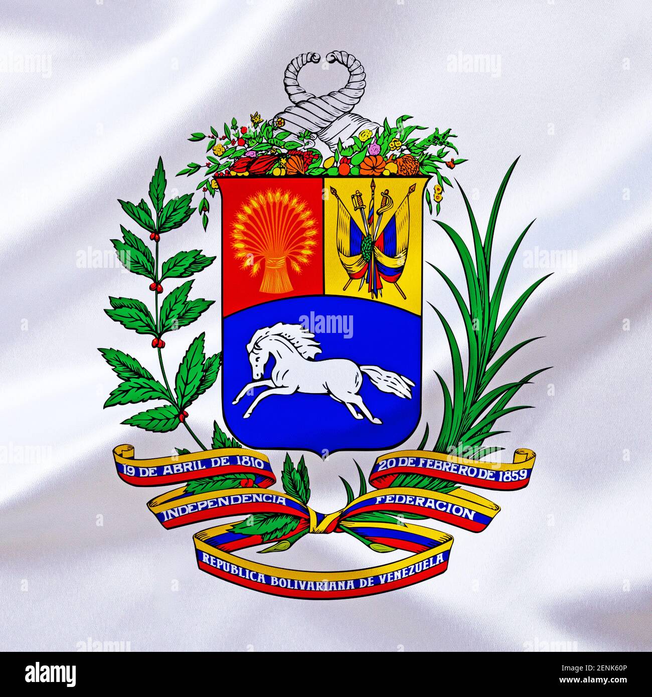 Das Wappen von Venezuela, Südamerika, Stock Photo