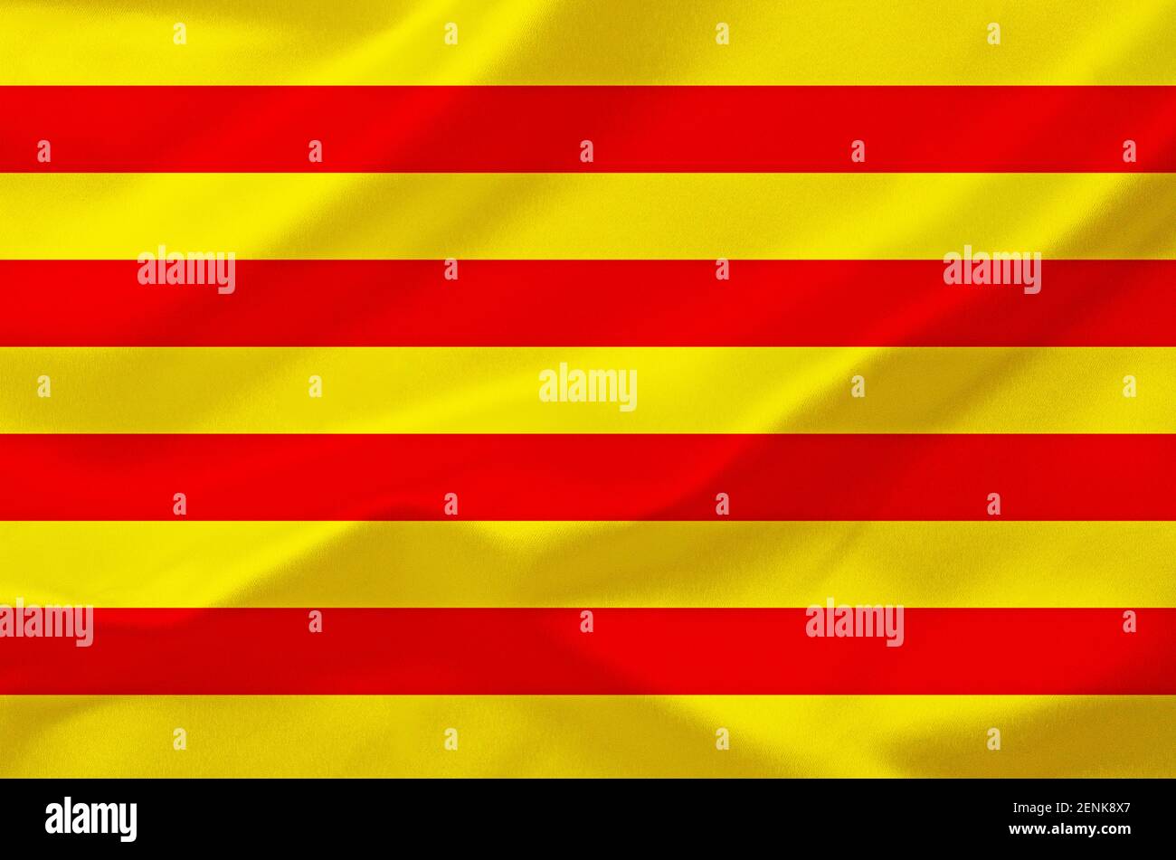 Die Flagge von Katalonien, Europa, Spanien, Stock Photo