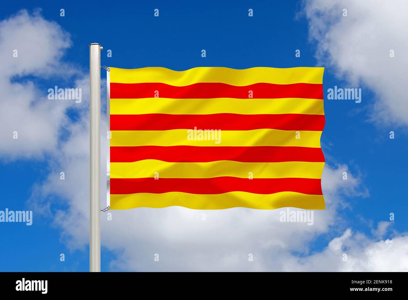 Die Flagge von Katalonien, Europa, Spanien, Stock Photo