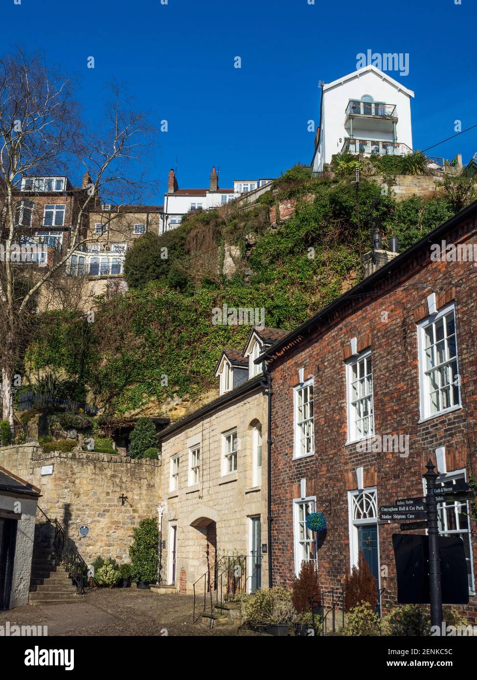 Knaresborough hillside houses hires stock photography and images Alamy