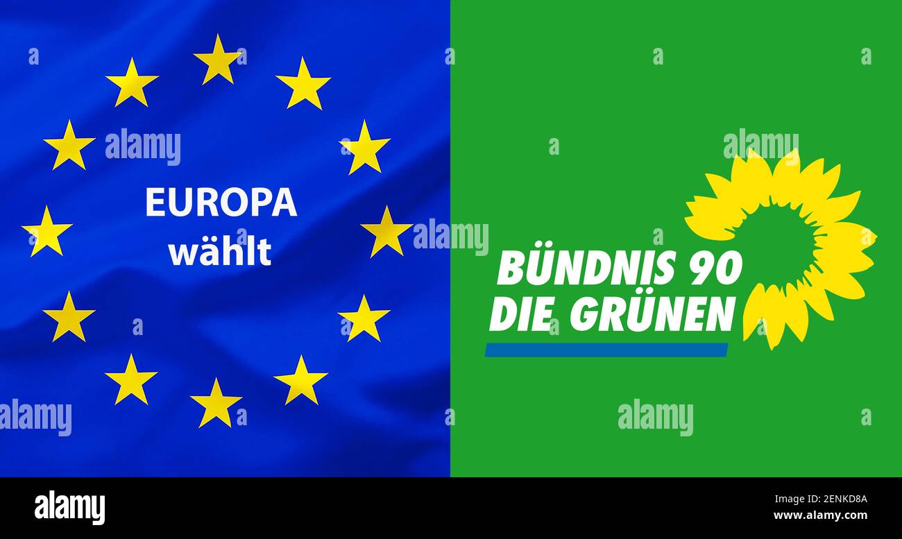 Europawahl, Eurostern, Eu, Partei, Parteien, Wahl, Wähler, Logo, Bündnis 90 / Die Grünen Stock Photo