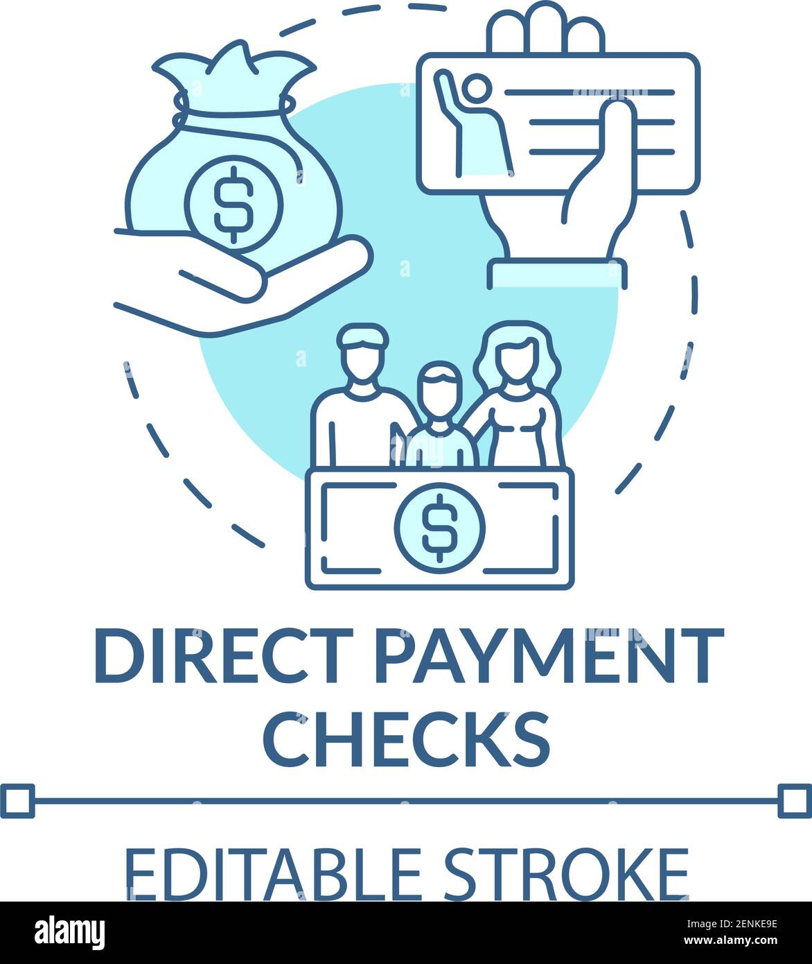 Direct payment checks concept icon Stock Vector