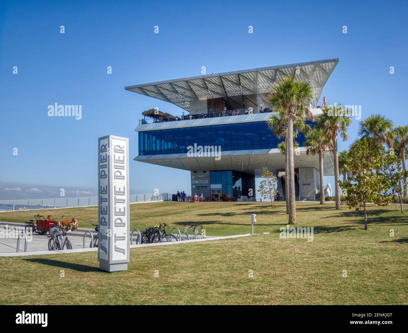 Pier Point and the Pier Point building on the new St Pete Pier opened in 2020 in St Petersburg Florida USA Stock Photo