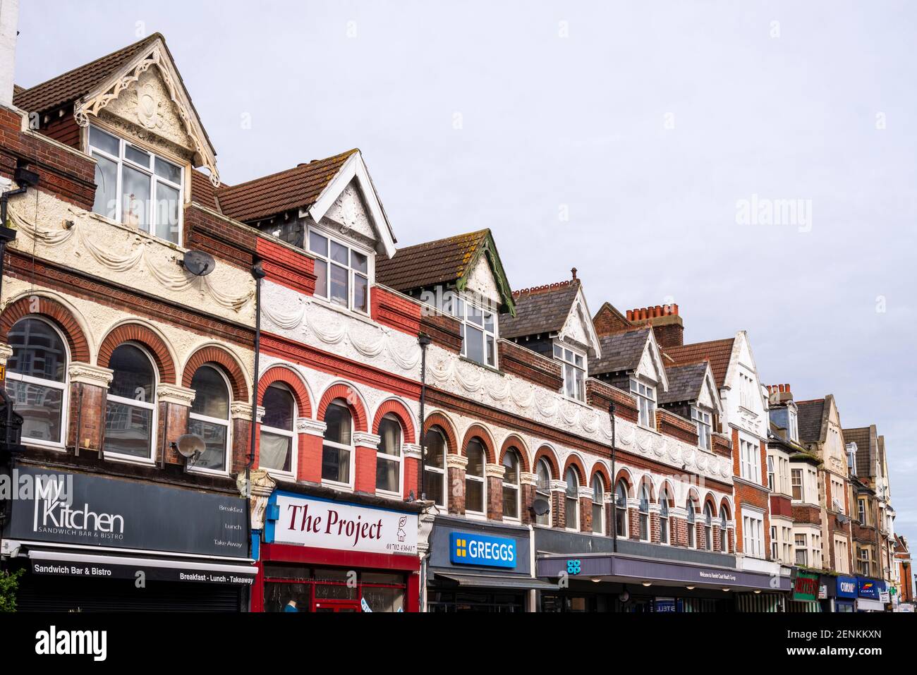 Property, architecture in Hamlet Court Road, Westcliff on Sea, Essex, UK, which is originally an