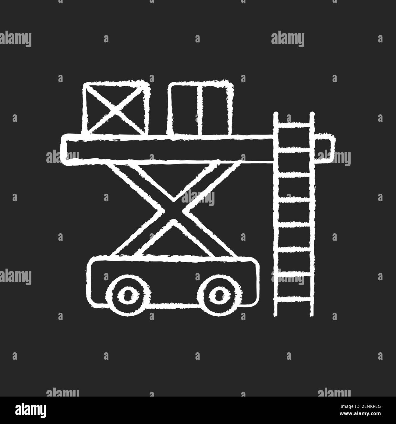 Ramp services chalk white icon on black background Stock Vector
