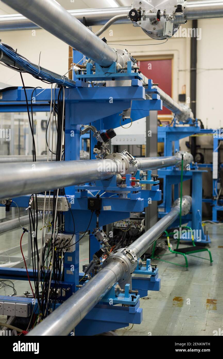Vulcan laser inside the Central Laser Facility at Rutherford Appleton Laboratory, Harwell, Oxfordshire, UK. Stock Photo