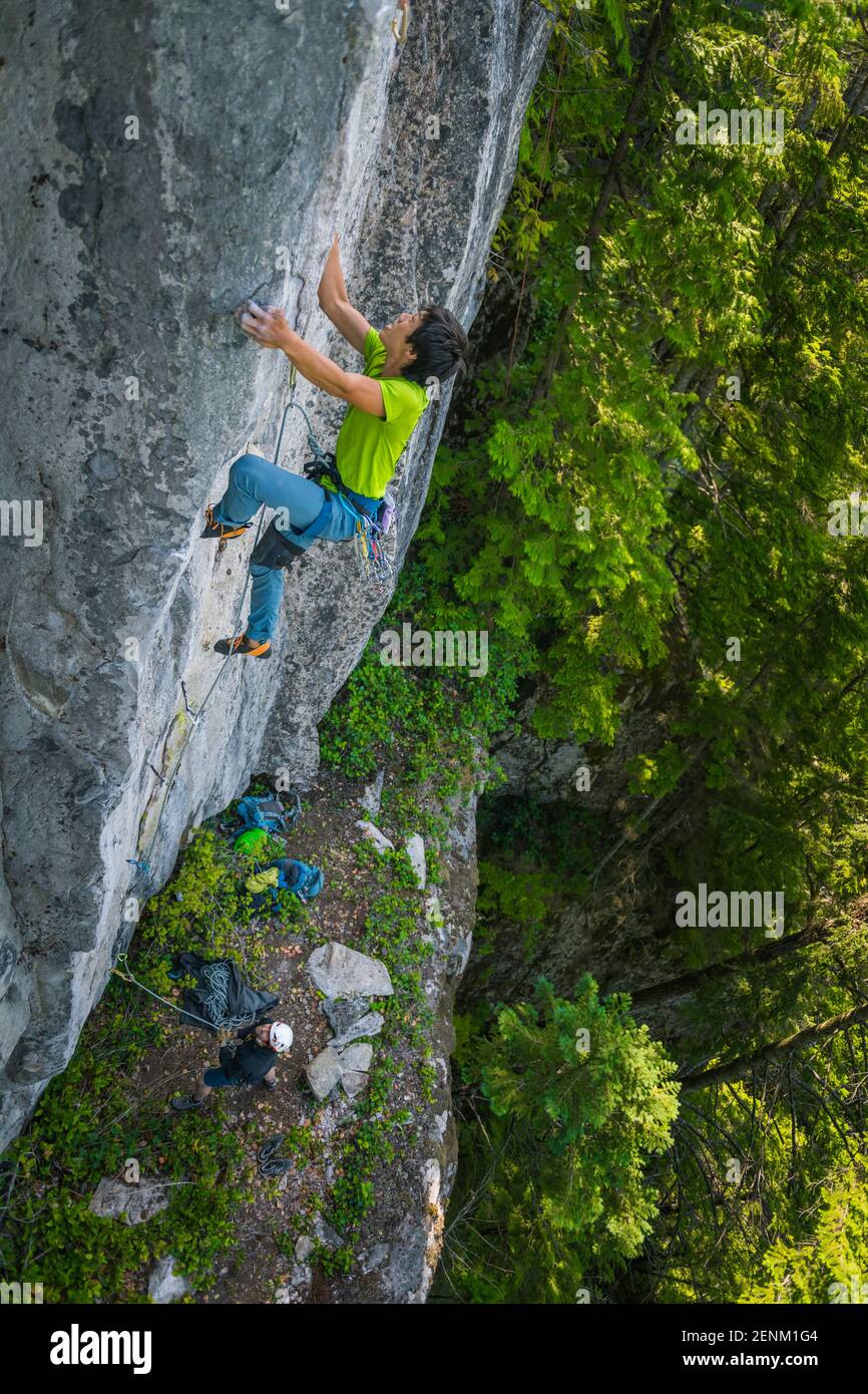 Rock climbing in Squamish, British Columbia Stock Photo Alamy