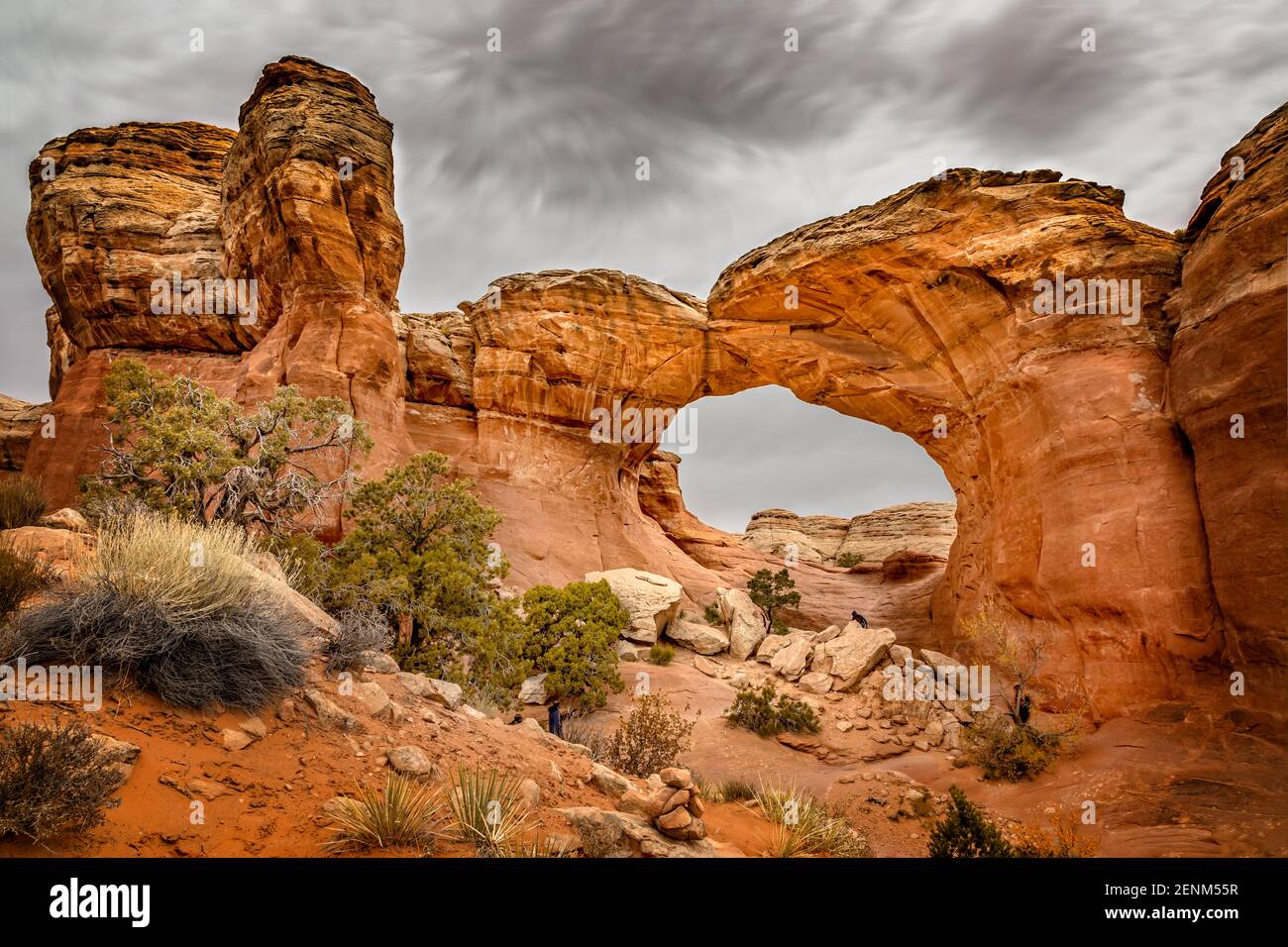 The famous Broken Arch in the Arches National Park, Utah and dramatic