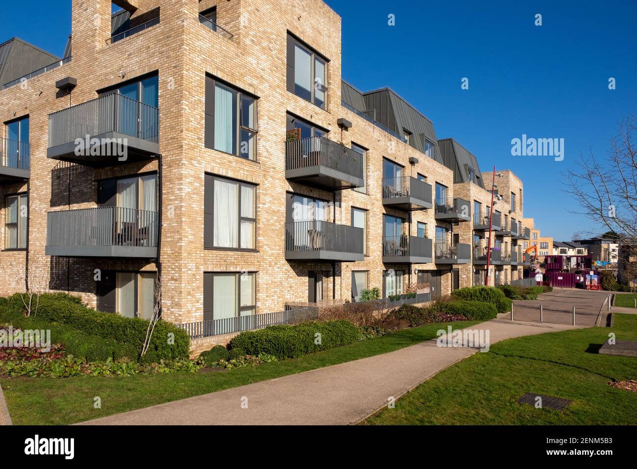 New homes in a large housing development at Millbrook Park in Mill Hill