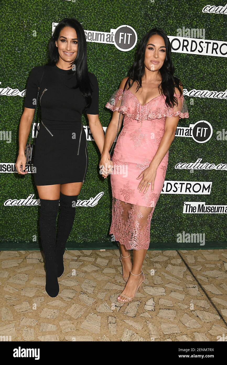 Nikki Bella and Brie Bella attend the Couture Council Award Luncheon  honoring Christian Louboutin on September 4, 2019 at David H Koch Theater  in Lincoln Center in New York, New York, USA. The event benefits the Museum  at FIT. Robin Platzer/ Twin