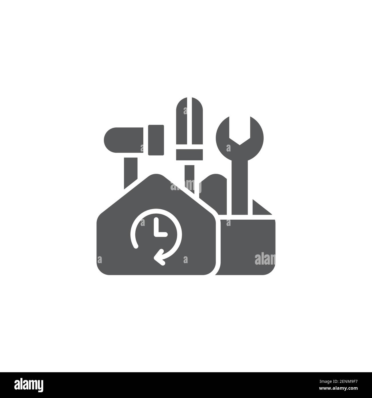 Periodic maintenance icon, color, line, outline vector sign, linear