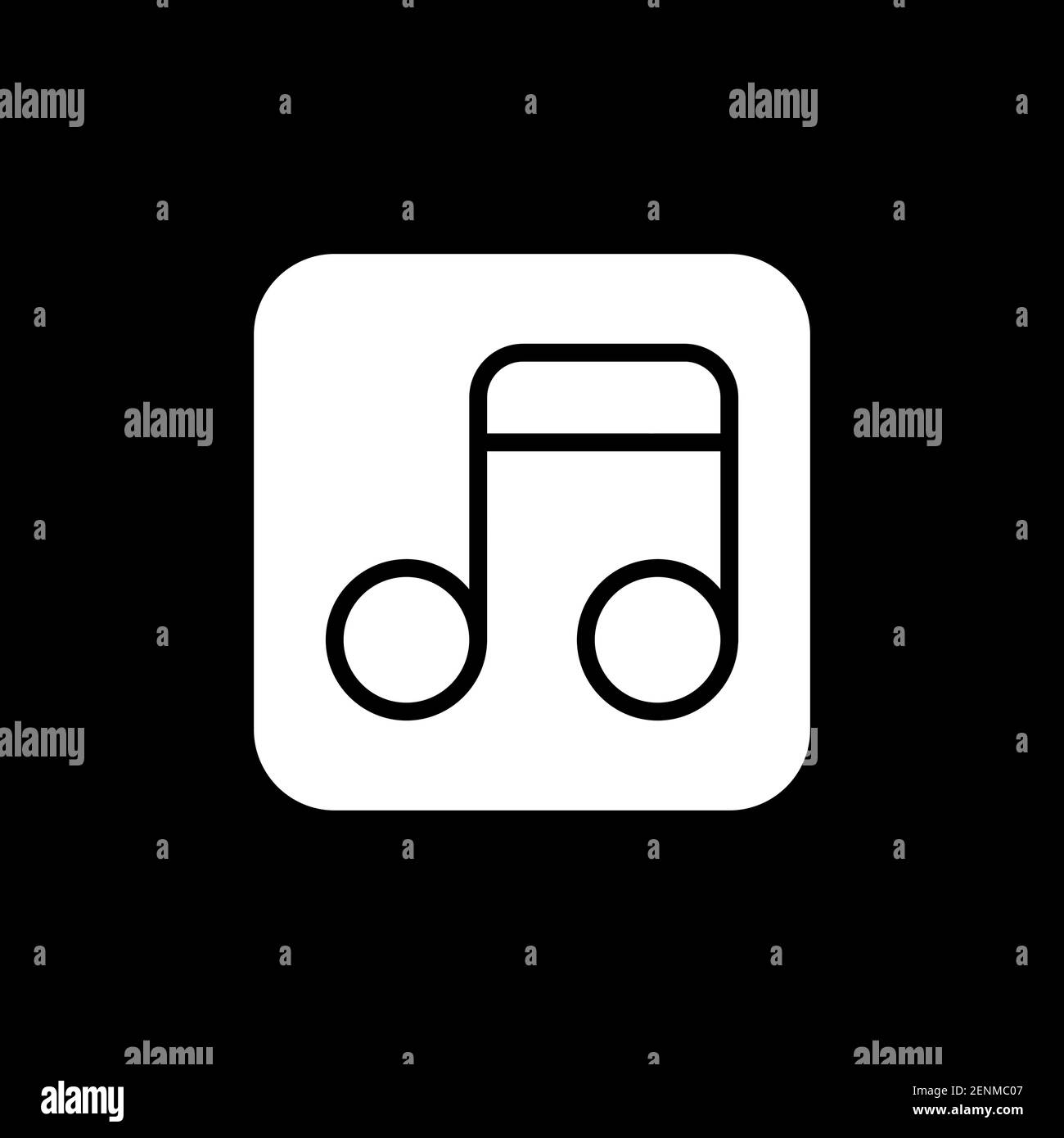 Music app dark mode glyph icon Stock Vector
