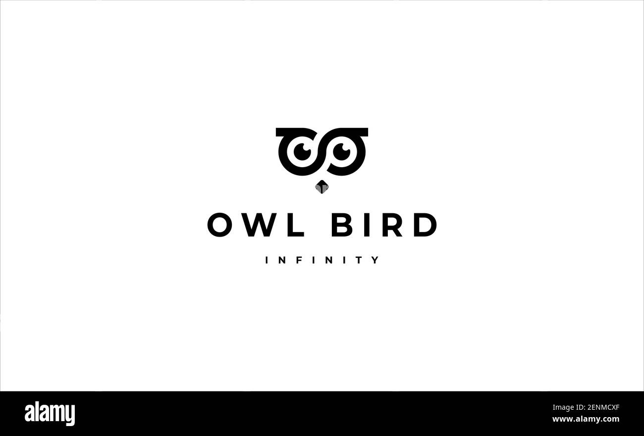 owl infinity logo icon vector design illustration Stock Photo