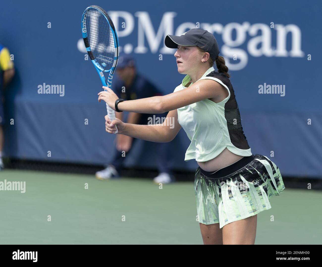 Reese Brantmeier (USA) in action during junior girls round 3 at US Open  Championships against Polina Kudermetova (Russia) at Billie Jean King  National Tennis Center (Photo by Lev Radin/Pacific Press/Sipa USA Stock