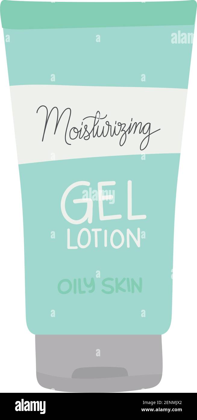 moisturizing gel lotion with only skin lettering Stock Vector Image ...