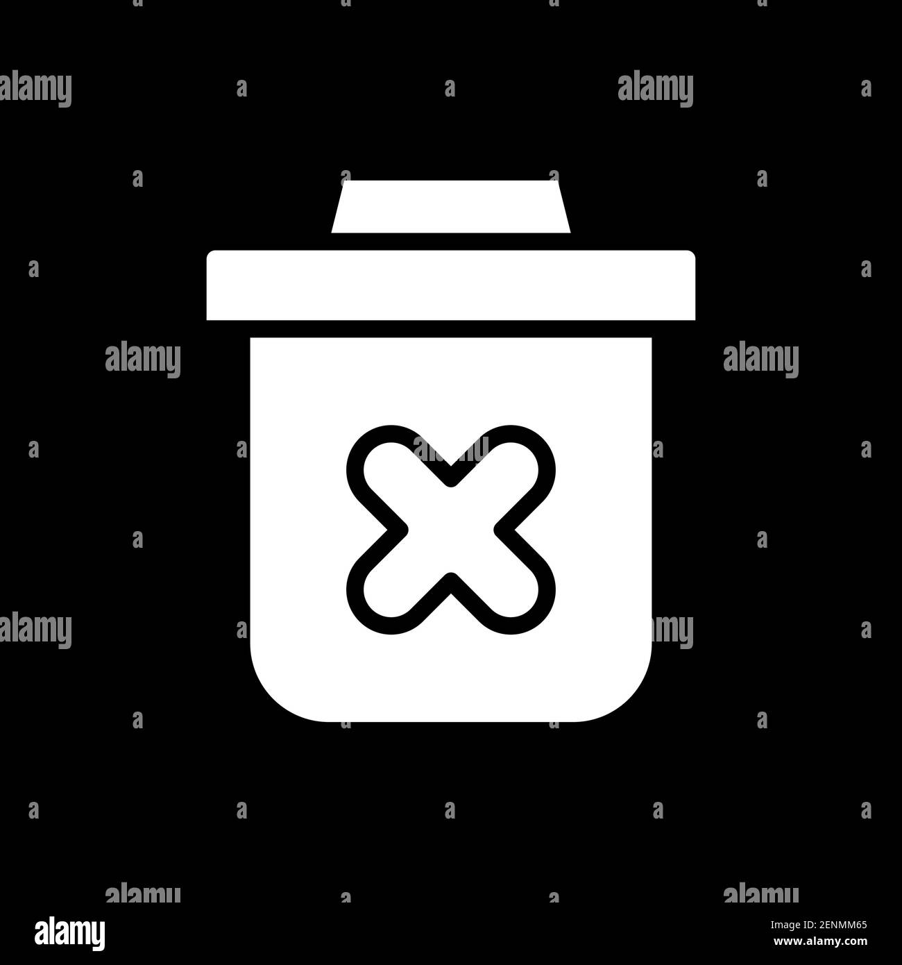 Delete dark mode glyph icon Stock Vector