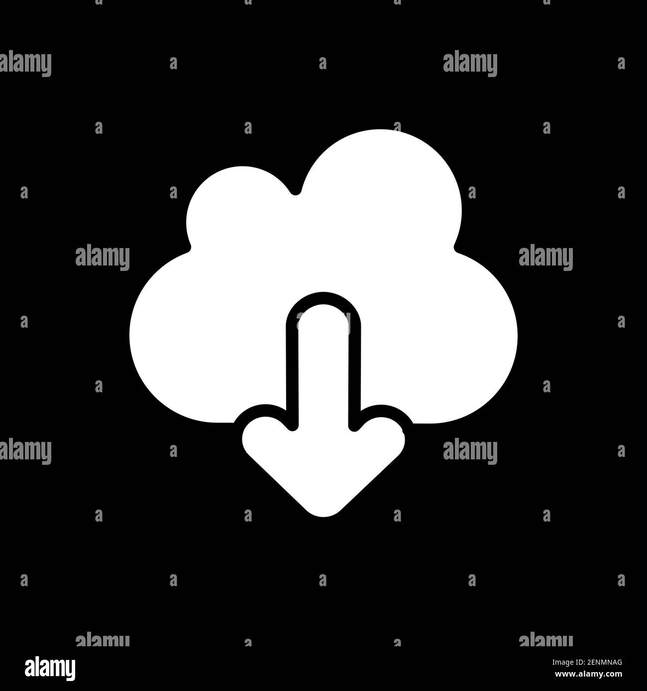 Download dark mode glyph icon Stock Vector