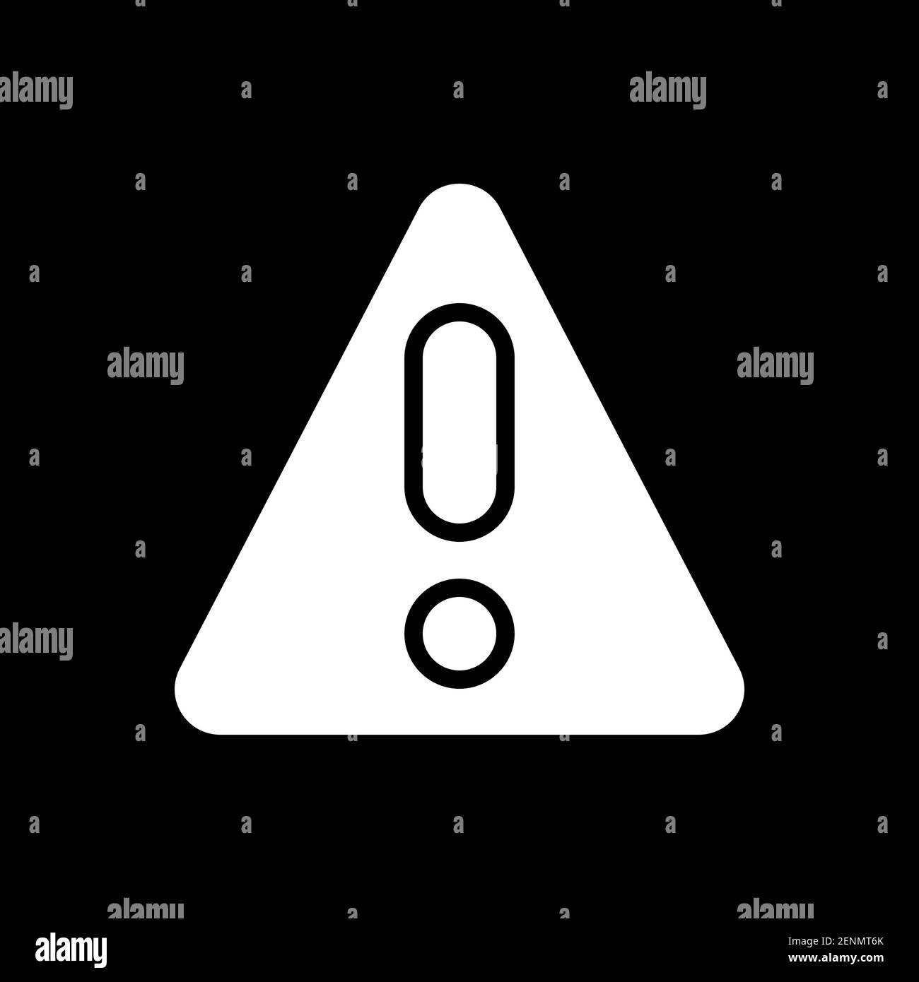 Warning dark mode glyph icon Stock Vector