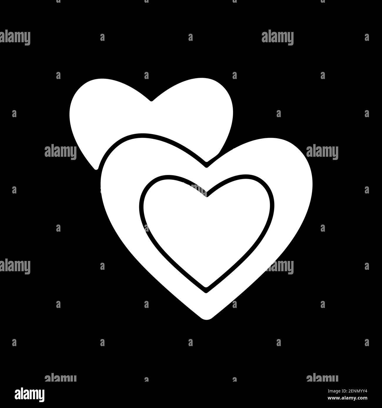 Romance dark mode glyph icon Stock Vector