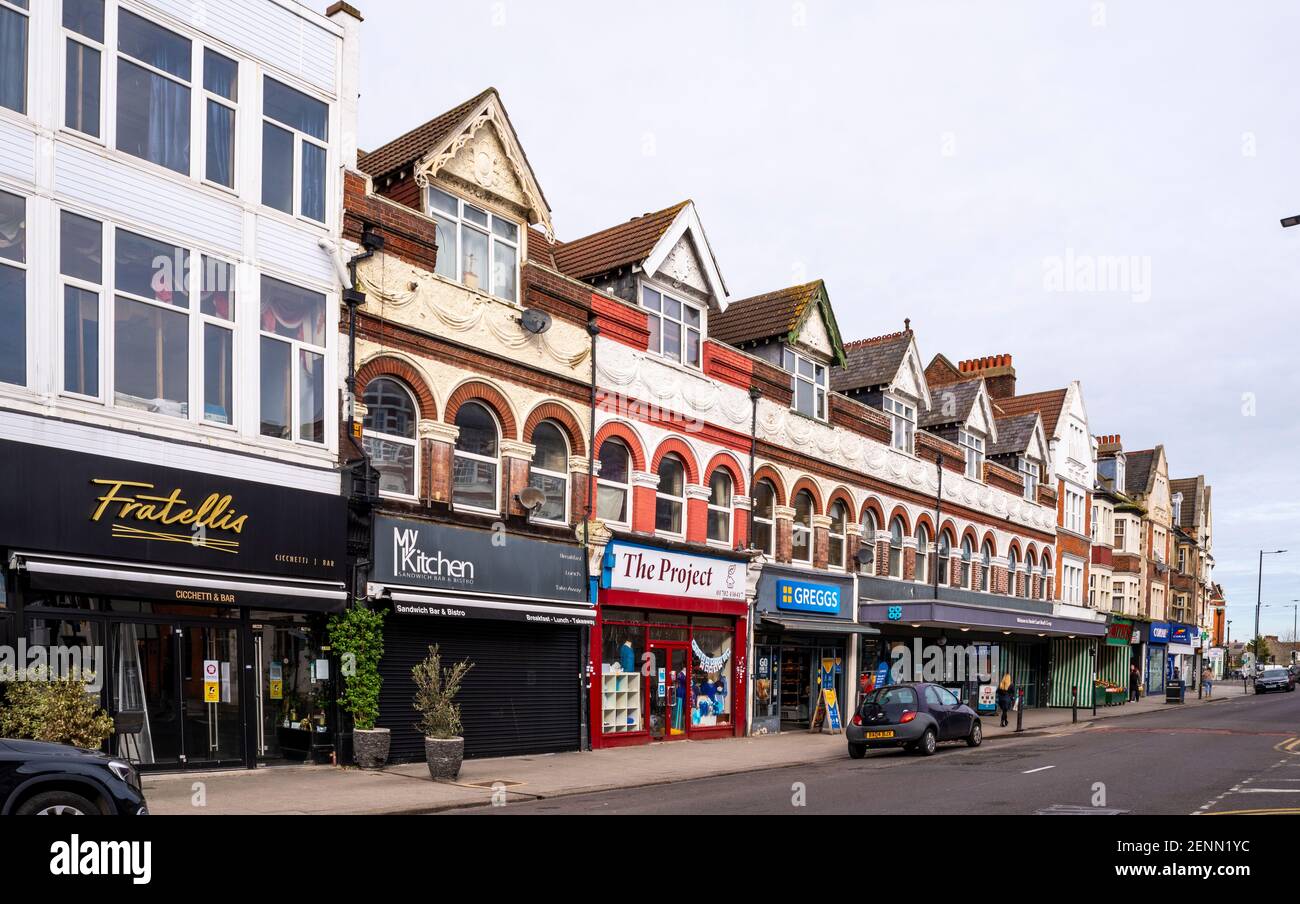 Property, architecture in Hamlet Court Road, Westcliff on Sea, Essex, UK, which is originally an