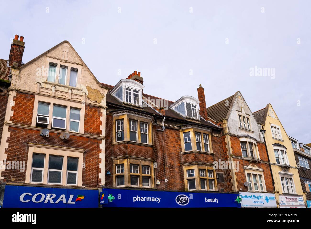 Property, architecture in Hamlet Court Road, Westcliff on Sea, Essex, UK, which is originally an