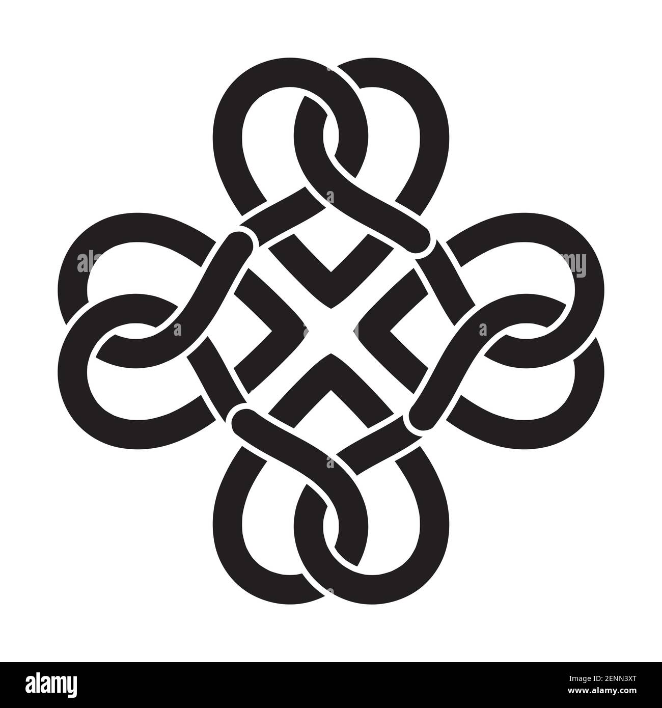 Soft pretzel breads flat icon for apps or websites Stock Vector