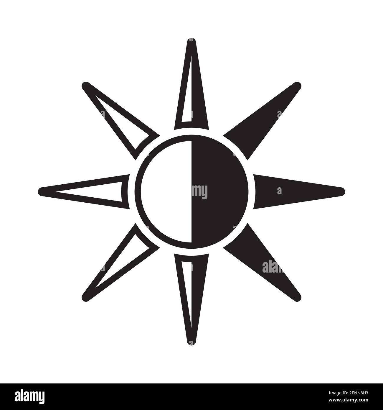 screen brightness sun flat vector icon for apps and websites Stock ...