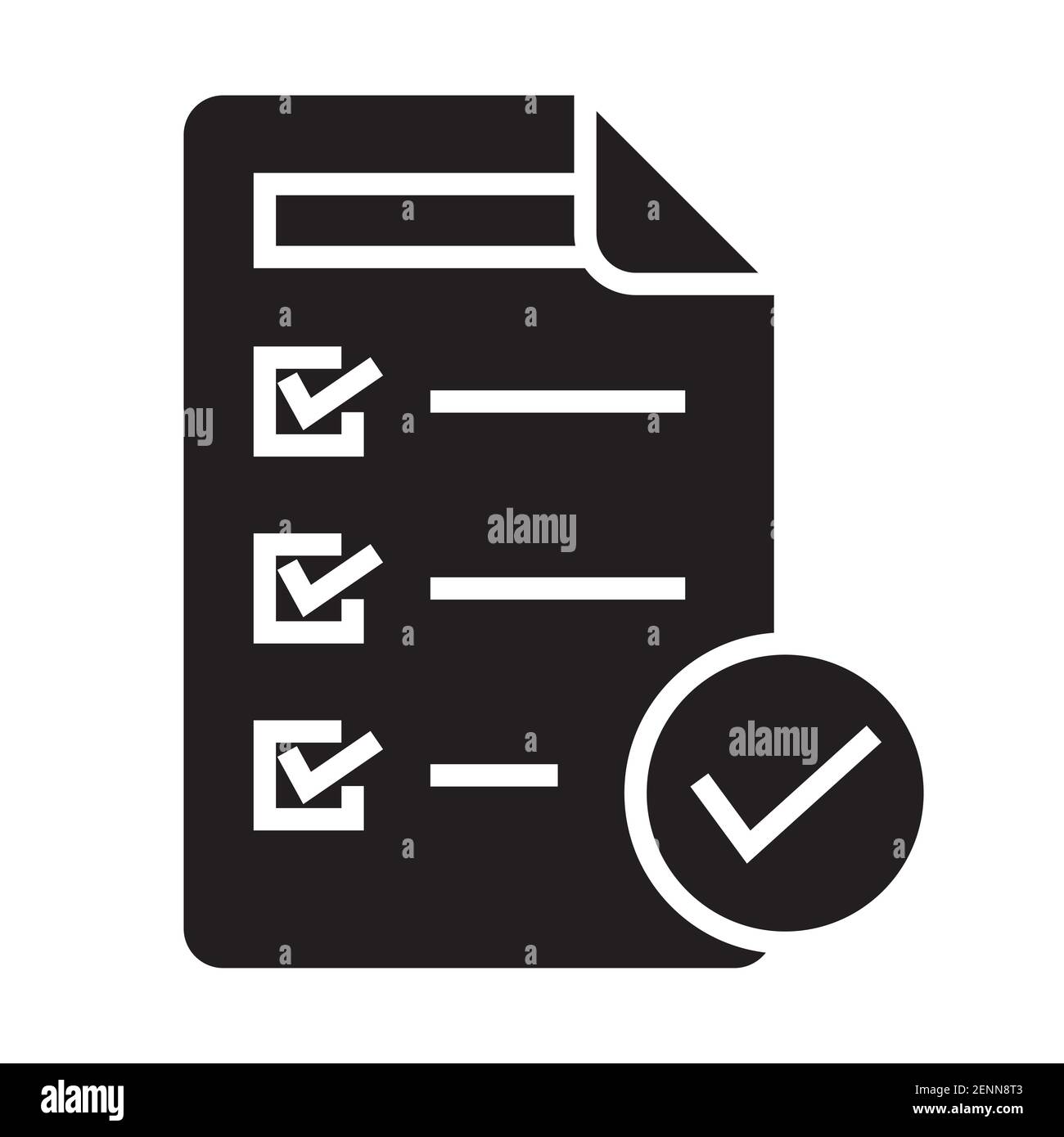 Hypothesis or basic assumption with check mark flat icon for apps or websites Stock Vector