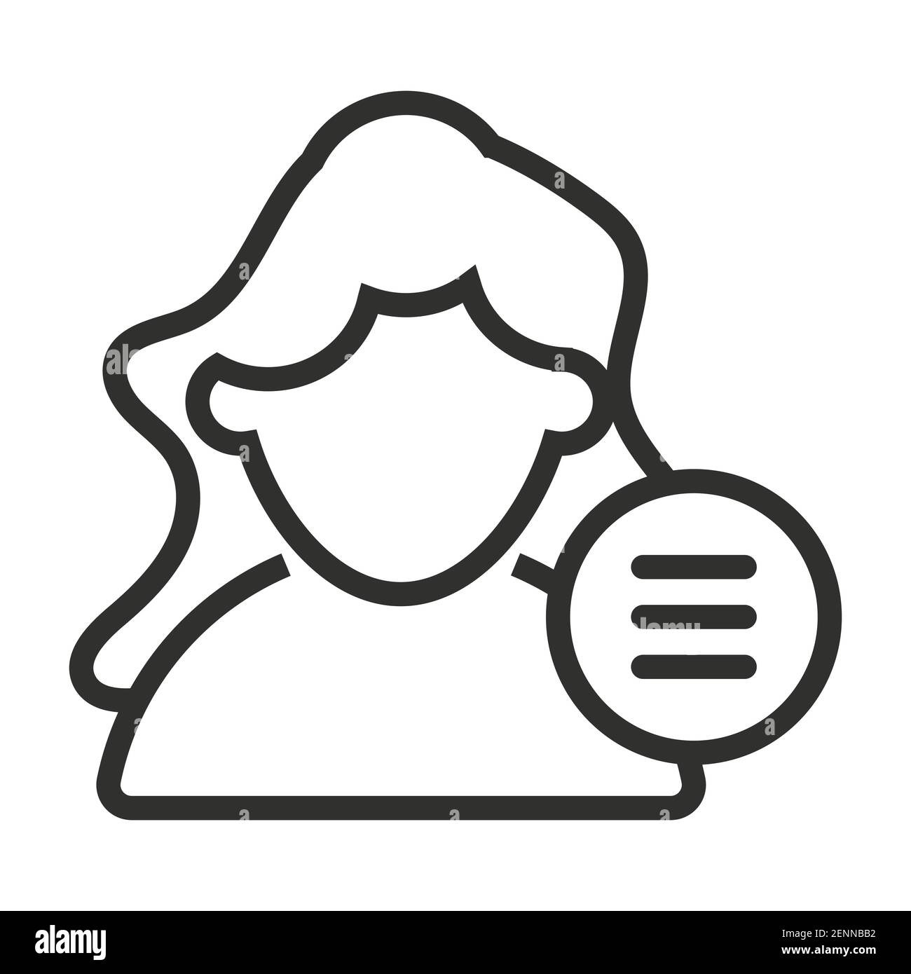 Female User Profile Or Account Menu Line Art Icon For Apps And Websites