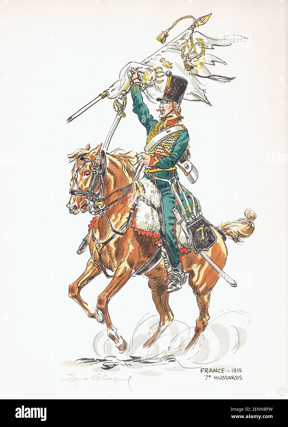cavalier du 7e régiment de hussards en 1815 Stock Photo Alamy