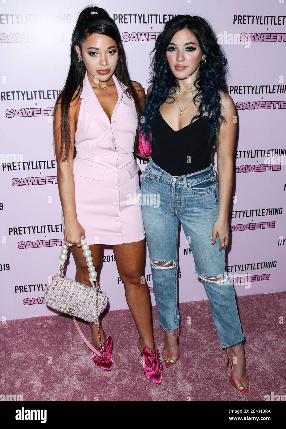 MANHATTAN, NEW YORK CITY, NEW YORK, USA - SEPTEMBER 08: Gabi DeMartino and  Niki DeMartino arrive at PrettyLittleThing x Saweetie during New York  Fashion Week: The Shows held at The Plaza Hotel