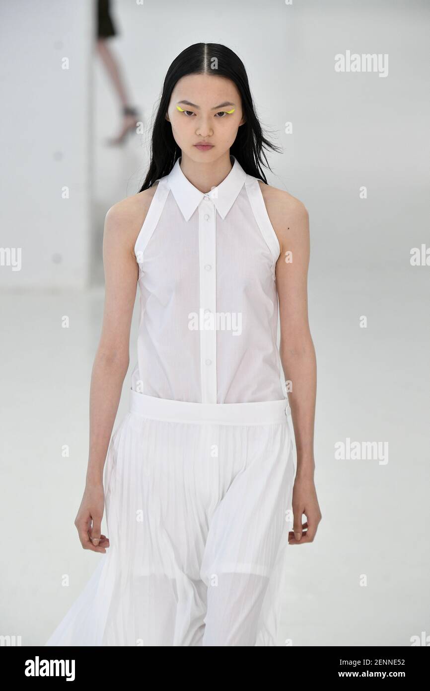 Model He Cong walking on the runway during the Helmut Lang Fashion Show  during New York Fashion Week Womenswear Spring / Summer 2020 held in New  York, NY on September 7, 2019. (