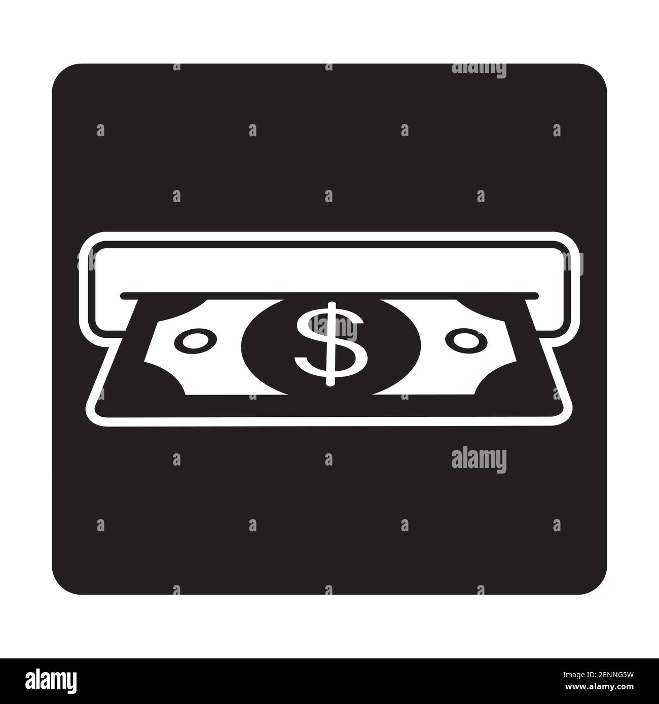 Flat icon insert cash or receive money in ATM for apps and websites Stock Vector