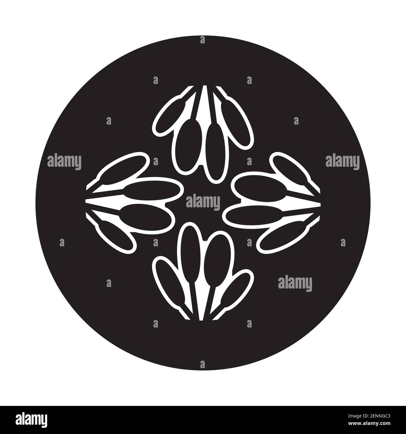 Flat vector icon cucumber slice or gherkin for apps and websites Stock Vector