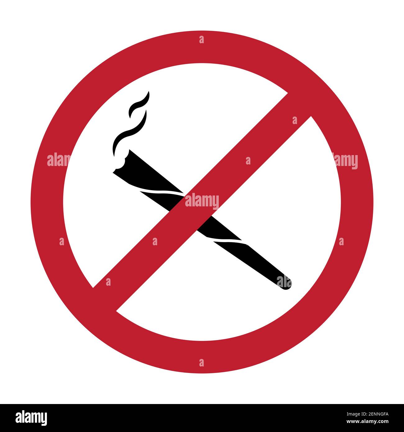 No smoking marijuana or cannabis smoke ban sign flat icon Stock Vector