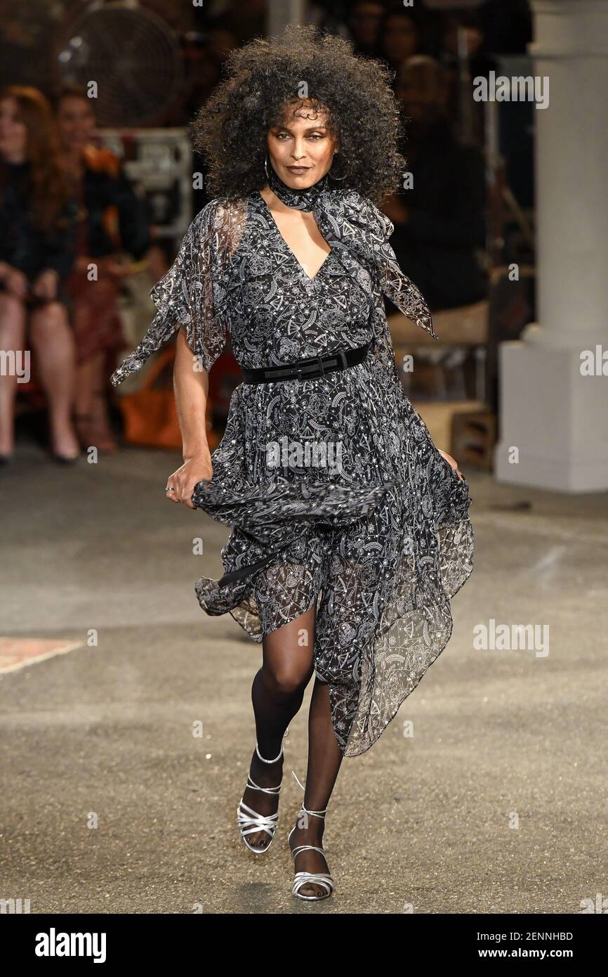 Model Lana Ogilvie walking on the runway during the Tommy Hilfiger Fashion  Show during New York Fashion Week Fall 2019 Ready-to-Wear held in New York,  NY on September 8, 2019. (Photo by