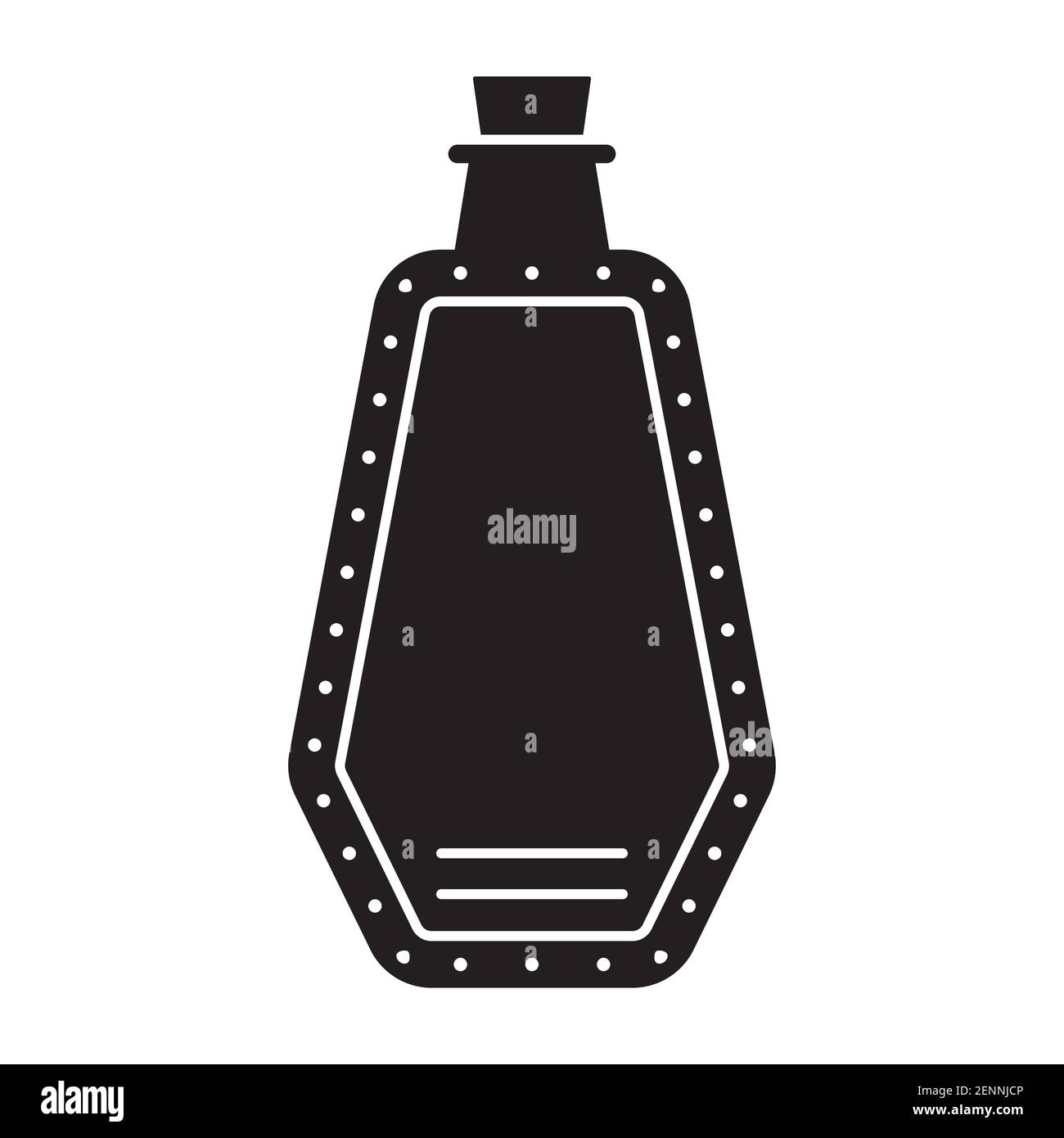 Flat vector icon a antique glass bottle with cork stopper for apps or websites Stock Vector