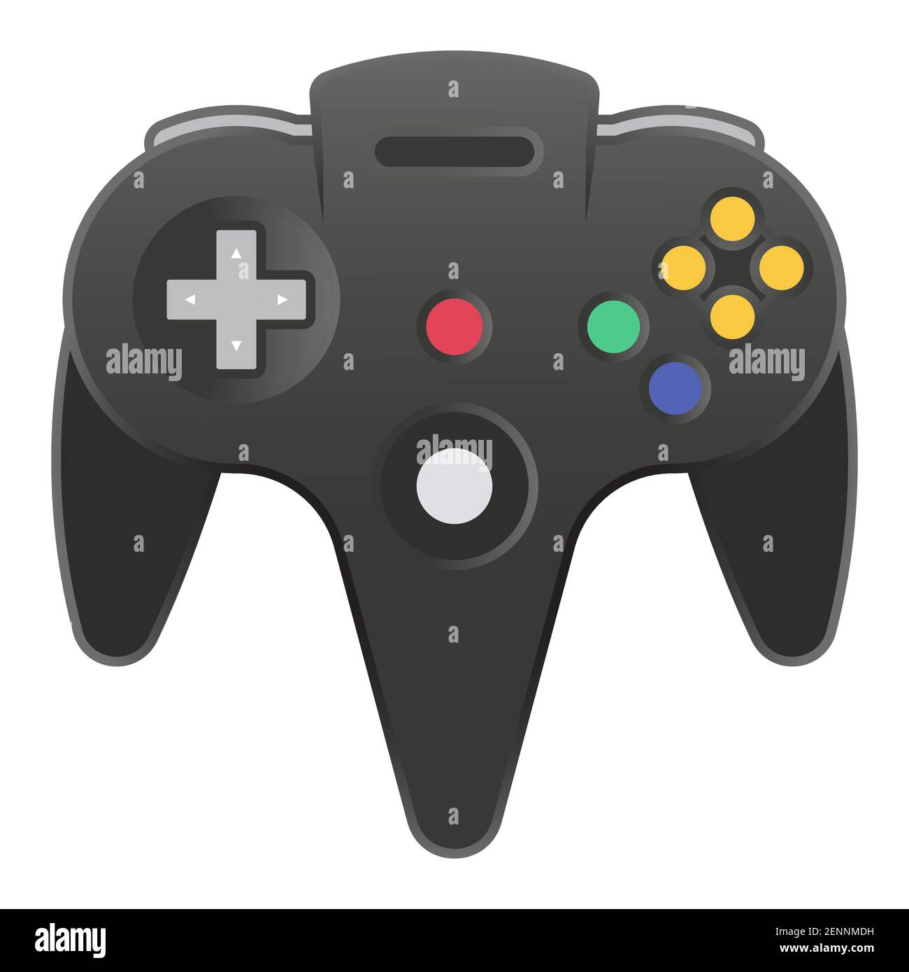 N64 or gamecube video game controller flat color icon for apps or website Stock Vector