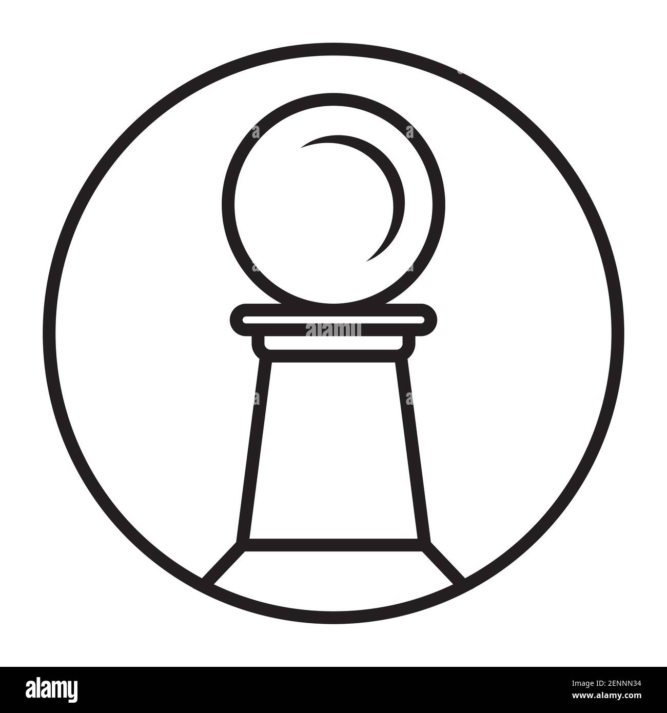 Rounded the a Pawn chess piece line art icon for apps or website Stock ...