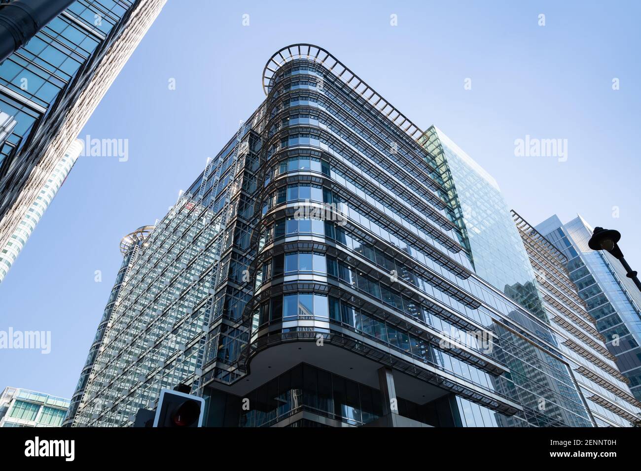 Canary Wharf financial district with corporate office modern buildings ...