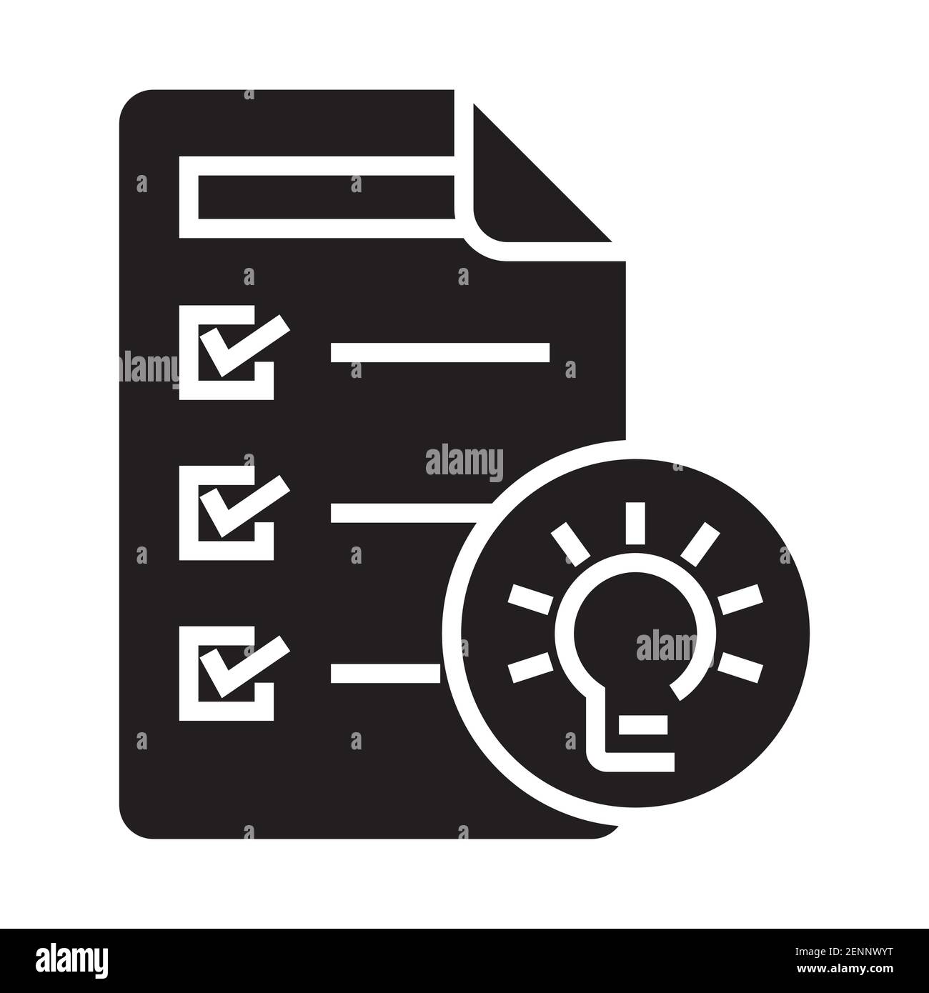 Hypothesis or basic assumption with light bulb flat vector icon for apps or websites Stock Vector